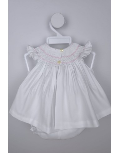 JESUSITO VIELLA PUNTO SMOCK MOD. ÁNGEL DE BELÁN, BLANCO/ROSA. INVIERNO 25.