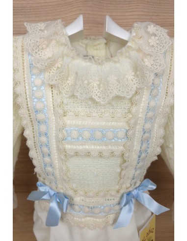 CONJUNTO NIÑO DE PUNTO CRUDO/CELESTE (2 PIEZAS), W05. KOBEZ. INVIERNO.