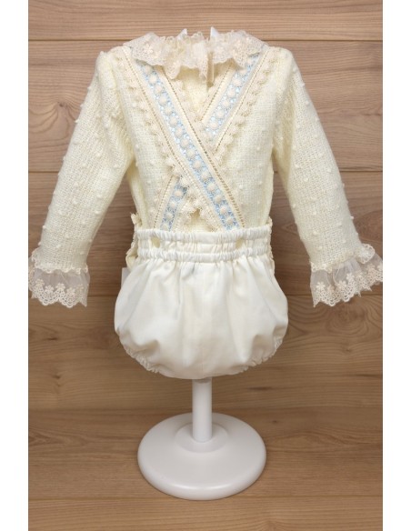 CONJUNTO NIÑO DE PUNTO CRUDO/CELESTE (2 PIEZAS), W05. KOBEZ. INVIERNO.