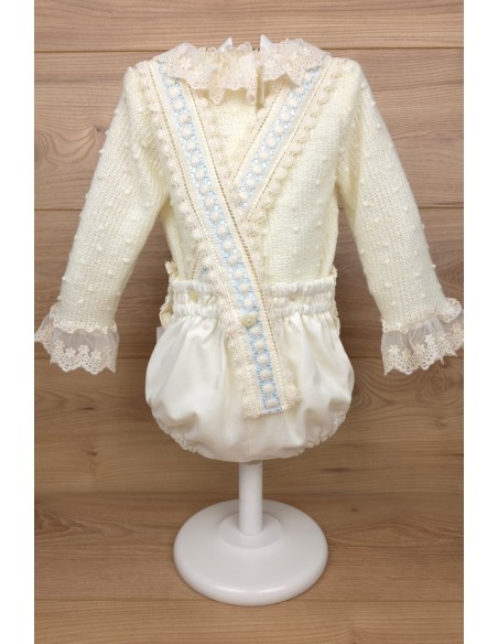 CONJUNTO NIÑO DE PUNTO CRUDO/CELESTE (2 PIEZAS), W05. KOBEZ. INVIERNO.
