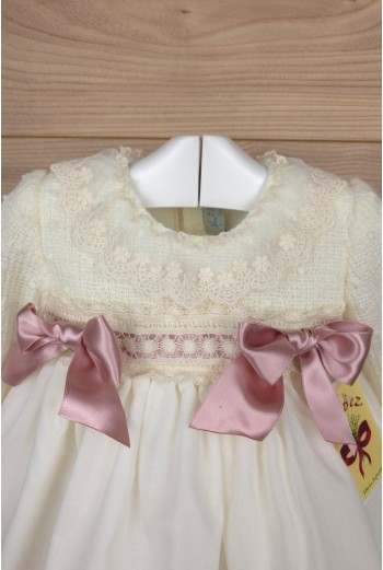 CONJUNTO NIÑA DE PUNTO CRUDO/ROSA MAQUILLAJE (3 PIEZAS), W05. KOBEZ. INVIERNO. 2