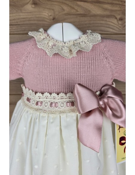 FALDÓN Y CAPOTA DE PUNTO UNISEX ROSA MAQUILLAJE, A27. KOBEZ. INVIERNO.