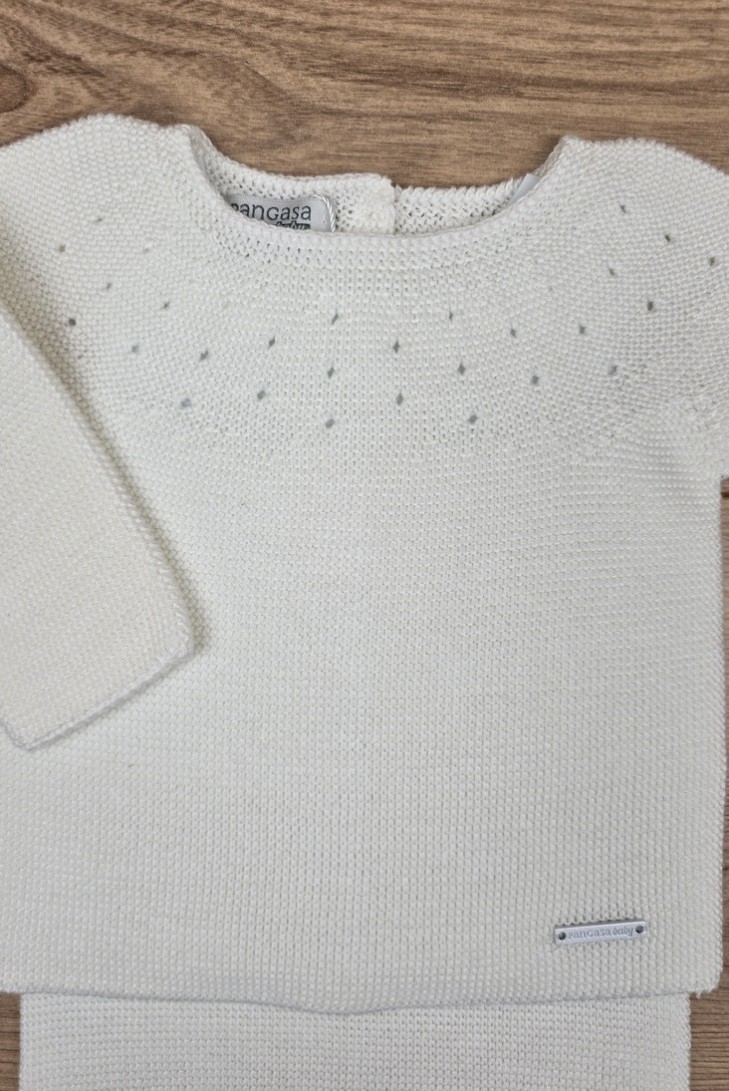 PRIMERA PUESTA UNISEX MOCETA DE PANGASA BABY, MARFIL. VERANO 26.