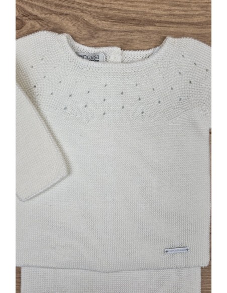 PRIMERA PUESTA UNISEX MOCETA DE PANGASA BABY, MARFIL. VERANO 26.