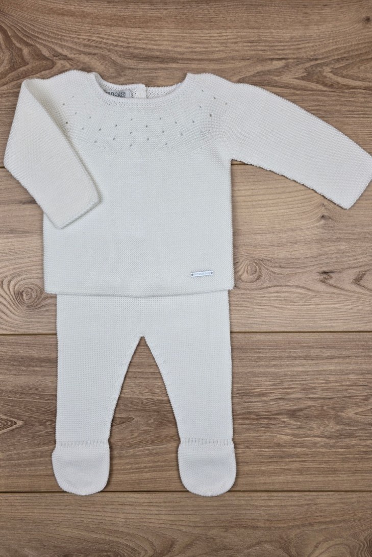PRIMERA PUESTA UNISEX MOCETA DE PANGASA BABY, MARFIL. VERANO 26.