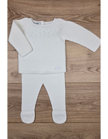 PRIMERA PUESTA UNISEX MOCETA DE PANGASA BABY, MARFIL. VERANO 26.