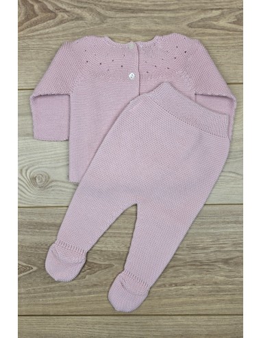 PRIMERA PUESTA UNISEX MOCETA DE PANGASA BABY, ROSA EMPOLVADO. VERANO 26.