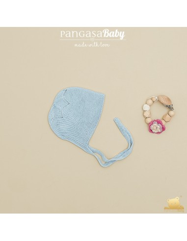 CAPOTA ESTRELLA DE PANGASA BABY, CELESTE EMPOLVADO. VERANO 26.