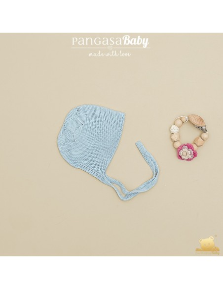 CAPOTA ESTRELLA DE PANGASA BABY, CELESTE EMPOLVADO. VERANO 26.