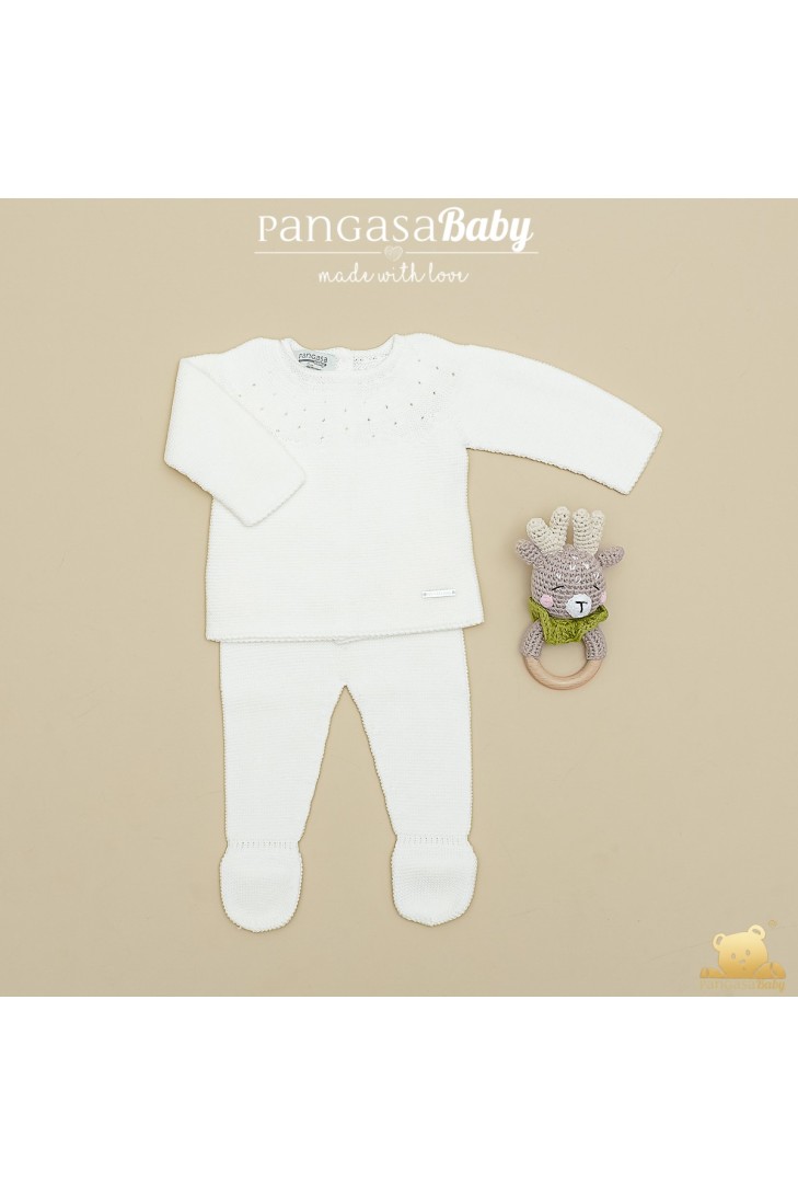 PRIMERA PUESTA UNISEX MOCETA DE PANGASA BABY, MARFIL. VERANO 26.