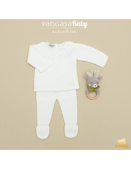 PRIMERA PUESTA UNISEX MOCETA DE PANGASA BABY, MARFIL. VERANO 26.