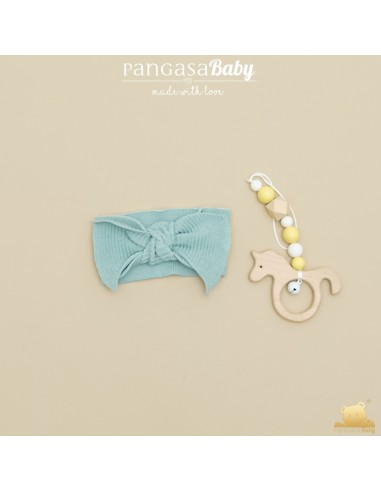 DIADEMA ELÁSTICA DE PANGASA BABY, VERDE MINT. VERANO 26.