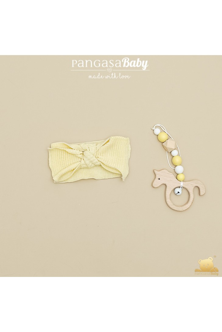 DIADEMA ELÁSTICA DE PANGASA BABY, AMARILLO. VERANO 26.