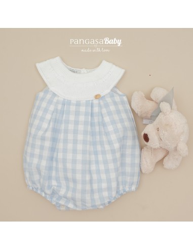 PELELE MOCETA COLECCIÓN  VICHY DE PANGASA BABY, BLANCO. VERANO 26.