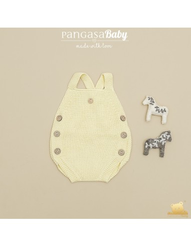 PETO PUNTO UNISEX CON BOTÓN DE PANGASA BABY, AMARILLO. VERANO 26.