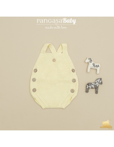 PETO PUNTO UNISEX CON BOTÓN DE PANGASA BABY, AMARILLO. VERANO 26.