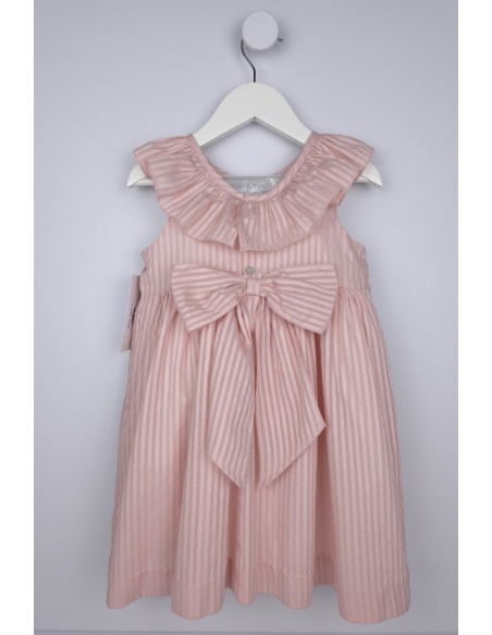 VESTIDO PUNTO SMOCK CANDELA DE TARTALETA, ROSA. VERANO 26.
