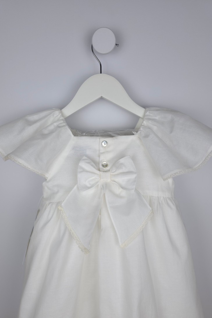 VESTIDO (HASTA TALLA 3A INCLUYE BRAGA) PUNTO SMOCK ALBA DE TARTALETA, CRUDO. VERANO 26.