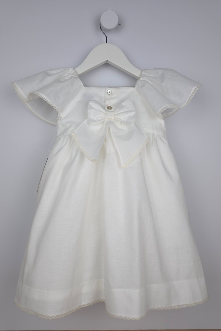 VESTIDO (HASTA TALLA 3A INCLUYE BRAGA) PUNTO SMOCK ALBA DE TARTALETA, CRUDO. VERANO 26.