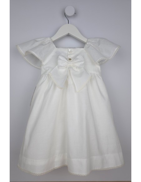 VESTIDO (HASTA TALLA 3A INCLUYE BRAGA) PUNTO SMOCK ALBA DE TARTALETA, CRUDO. VERANO 26.