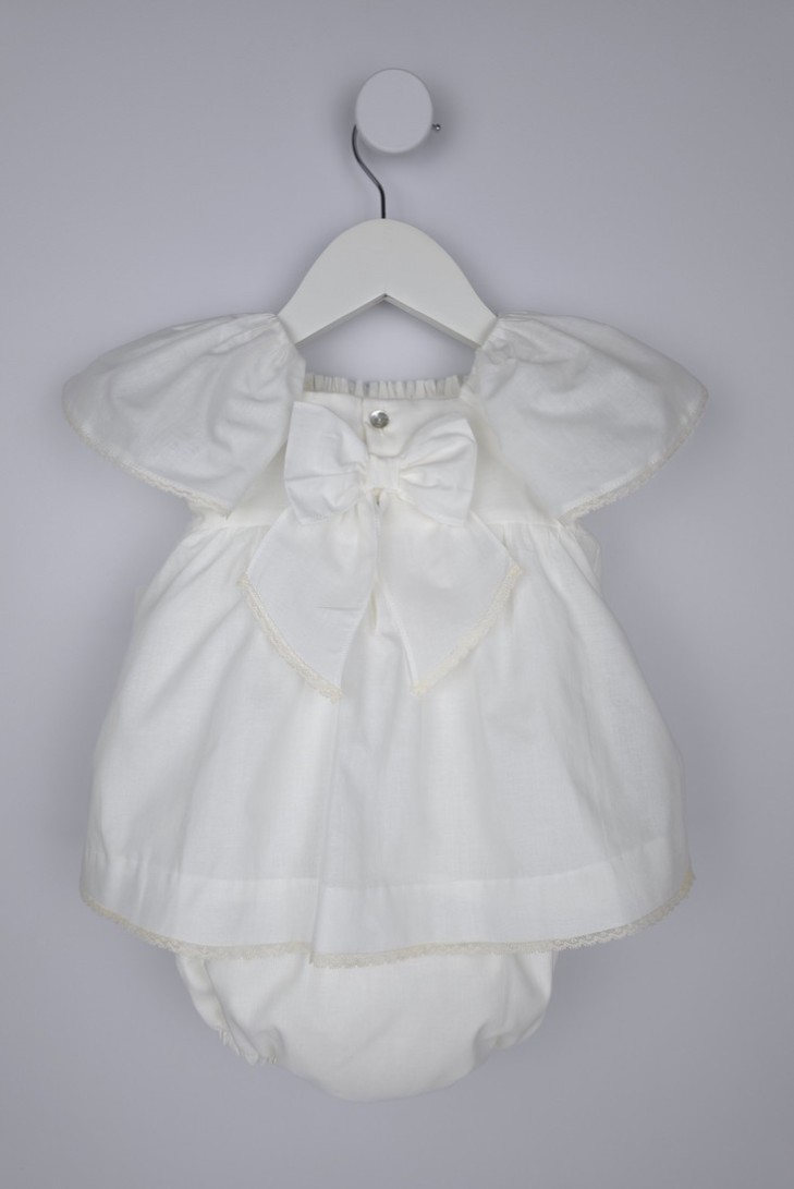 VESTIDO (HASTA TALLA 3A INCLUYE BRAGA) PUNTO SMOCK ALBA DE TARTALETA, CRUDO. VERANO 26.