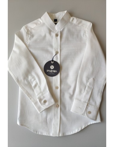 CAMISA NIÑO SEMILINO BLANCA DE NACHETE.
