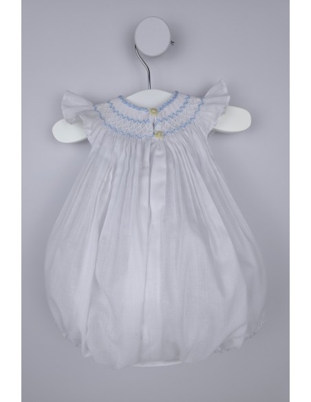 RANITA UNISEX PUNTO SMOCK. BATISTA BLANCA-AZUL. VERANO 26.