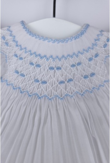 RANITA UNISEX PUNTO SMOCK. BATISTA BLANCA-AZUL. VERANO 26. 2