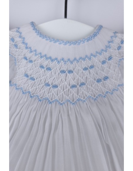 RANITA UNISEX PUNTO SMOCK. BATISTA BLANCA-AZUL. VERANO 26.