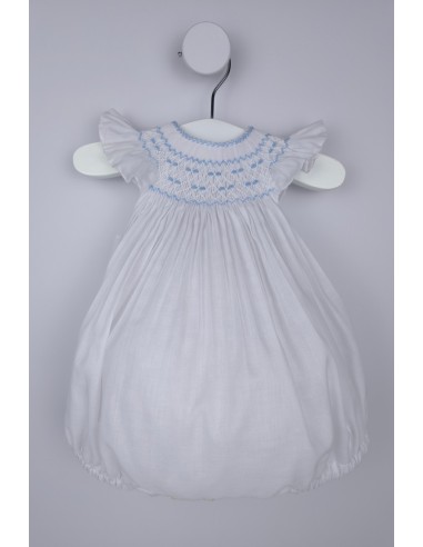 RANITA UNISEX PUNTO SMOCK. BATISTA BLANCA-AZUL. VERANO 26.