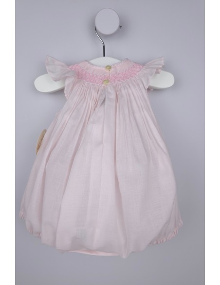 RANITA UNISEX PUNTO SMOCK. BATISTA ROSA-BLANCO. VERANO 26.