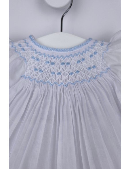 JESUSITO PUNTO SMOCK. BATISTA BLANCA-AZUL. VERANO 26.