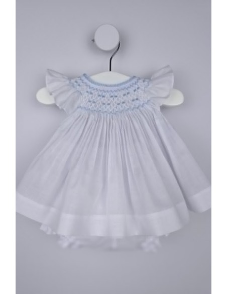 JESUSITO PUNTO SMOCK. BATISTA BLANCA-AZUL. VERANO 26.