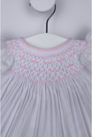 JESUSITO PUNTO SMOCK. BATISTA BLANCA-ROSA. VERANO 26. 2