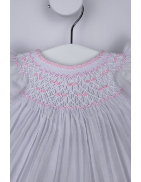 JESUSITO PUNTO SMOCK. BATISTA BLANCA-ROSA. VERANO 26.