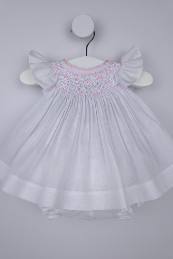JESUSITO PUNTO SMOCK. BATISTA BLANCA-ROSA. VERANO 26.