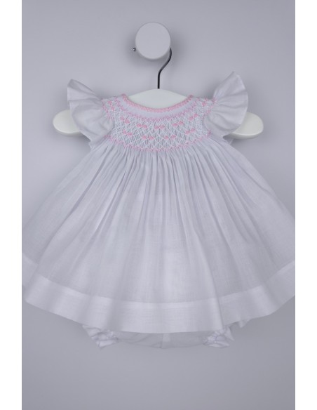 JESUSITO PUNTO SMOCK. BATISTA BLANCA-ROSA. VERANO 26.