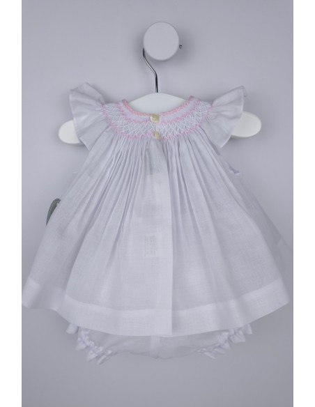 JESUSITO PUNTO SMOCK. BATISTA BLANCA-ROSA. VERANO 26.