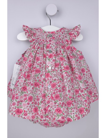 JESUSITO PUNTO SMOCK ROSITA DE TARTALETA, FUCSIA. VERANO 26.