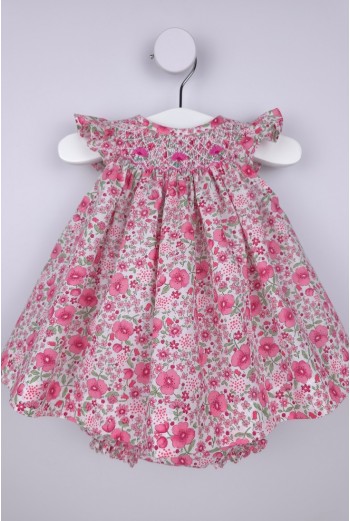 JESUSITO PUNTO SMOCK ROSITA DE TARTALETA, FUCSIA. VERANO 26.
