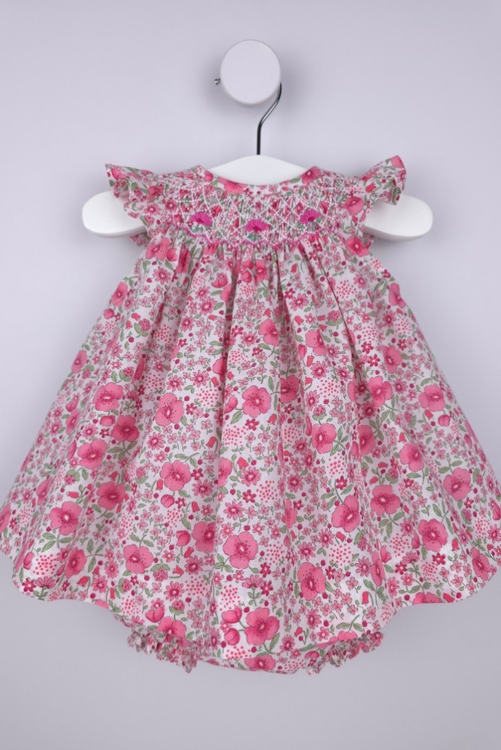JESUSITO PUNTO SMOCK ROSITA DE TARTALETA, FUCSIA. VERANO 26.
