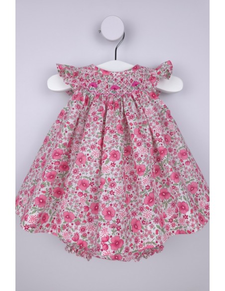 JESUSITO PUNTO SMOCK ROSITA DE TARTALETA, FUCSIA. VERANO 26.