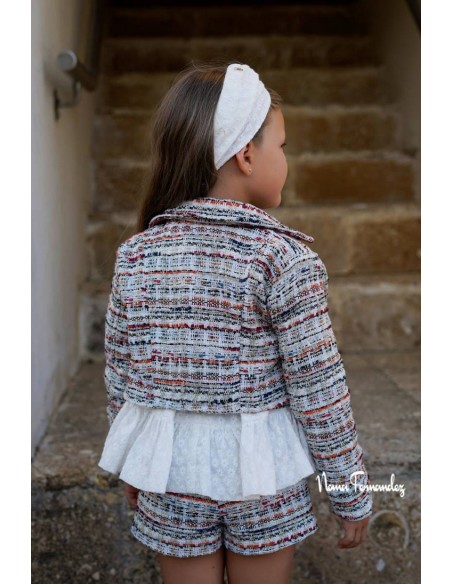 CHAQUETA MOTERA COLECCIÓN YUCA DE NOMA FERNÁNDEZ, BORDADO MARFIL. VERANO 26.