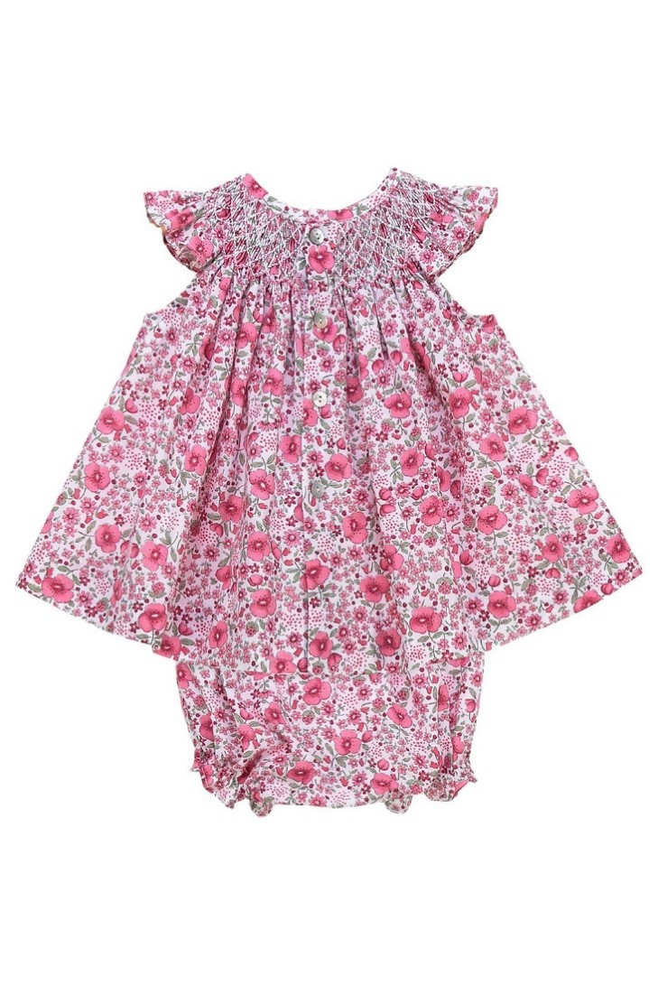 JESUSITO PUNTO SMOCK ROSITA DE TARTALETA, FUCSIA. VERANO 26.
