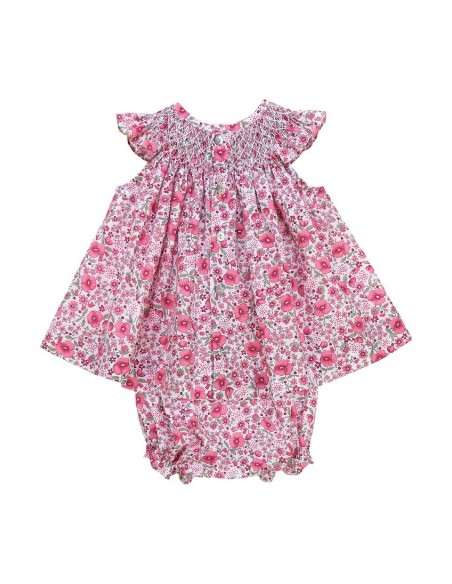 JESUSITO PUNTO SMOCK ROSITA DE TARTALETA, FUCSIA. VERANO 26.