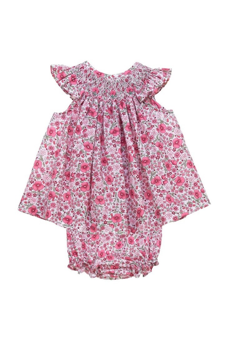 JESUSITO PUNTO SMOCK ROSITA DE TARTALETA, FUCSIA. VERANO 26.