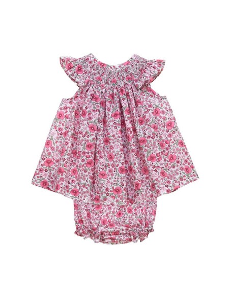JESUSITO PUNTO SMOCK ROSITA DE TARTALETA, FUCSIA. VERANO 26.