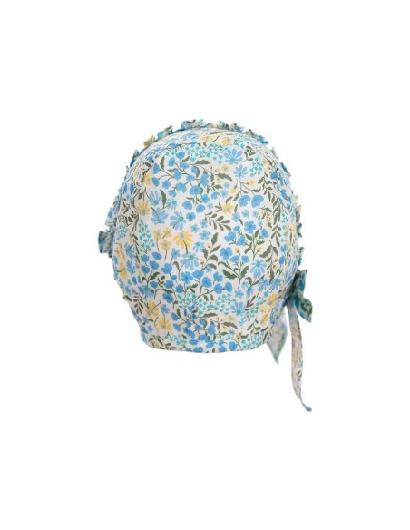 CAPOTA ROSITA VOLANTE DE TARTALETA, AZULES. VERANO 26.