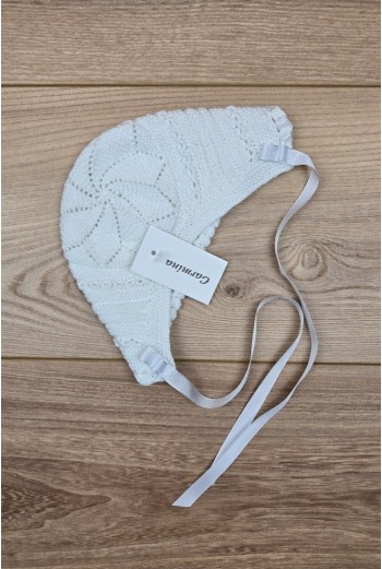CAPOTA UNISEX HECHA A MANO DE ARTESANÍA CARMINA, BLANCO. VERANO 26. 2