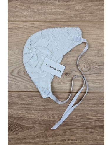 CAPOTA UNISEX HECHA A MANO DE ARTESANÍA CARMINA, BLANCO. VERANO 26.